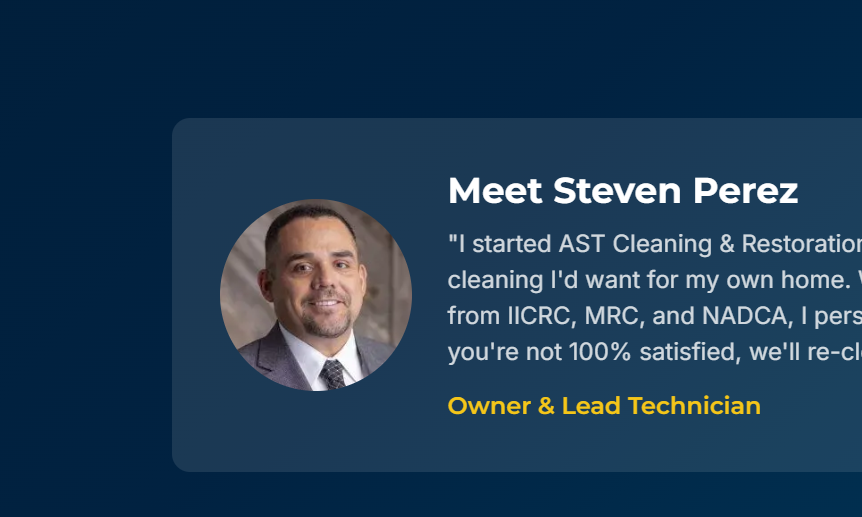 Steven Perez, Owner of AST Cleaning & Restoration